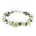 Love Sweety Girls Boho Rose Floral Crown Wreath Wedding Flower Headband Headpiece (Ivory)