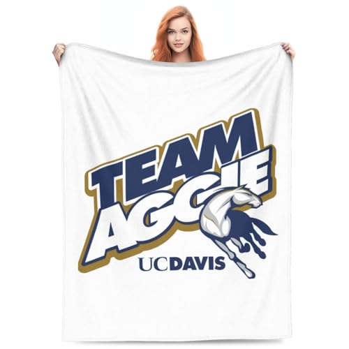 Uc Davis Aggies University Logo Ultra-Soft Micro Fleece Blanket Soft Comfortable Flannel Blanket-40 X30