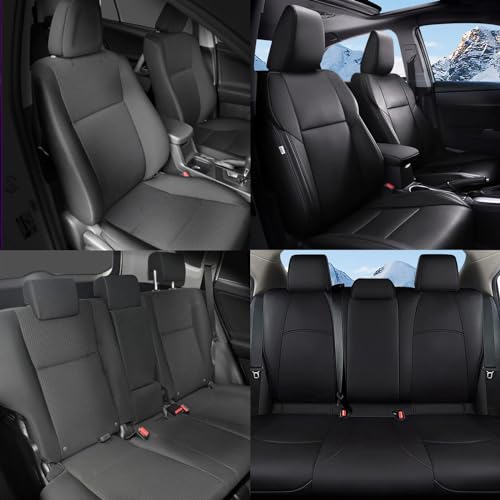 Image of IKABEVEM Custom Fit Seat Covers for Toyota Corolla 2023-2026 L, LE, Black | Full Set Seat Covers for Corolla L, LE, Premium faux Leather, Breathable, waterproof, scratch defense, Precision Fit