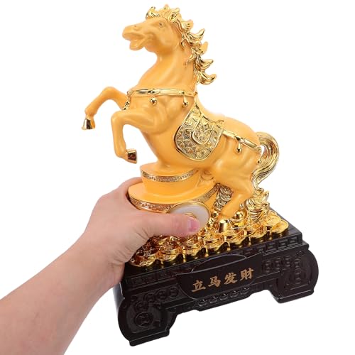 Sculpture de cheval Feng Shui dorée comme statue décorative de table - 5