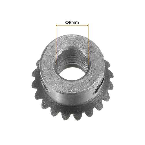 Image of HARFINGTON 2pcs Bevel Gear 1M 20 Teeth 8mm Shaft Hole 1:1 Tapered Bevel Pinion Gear 45# Steel 1 Module 90 Degree Steering Gear, for Hardware Mechanical Rotation