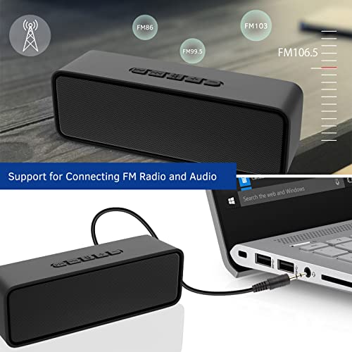 Sonkir Altavoz Bluetooth portátil, altavoz inalámbrico Bluetooth 5.0 con graves estéreo 3D Hi-Fi y batería incorporada de 1500 mAh (negro)