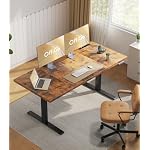 OffiGo 71 Inch Executive Electric Standing Desk, Height Adjustable Desk with Power Outlet & 1.38" Thick 3-Piece Desktop, Sit Stand Computer Desk for Home, Office, Conference Room, Rustic Brown - Image 2