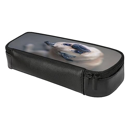 Fionel Cute Dogs Eye Pu Leather Quad Pen Case Zipper Pencil Pouch Holder For Pens Case Office Storage Box Organizer Pen Bag(8×1.5×3.5 In) #TOP5