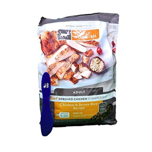 SIMPLY NOURISH Adult Dry Cat Food, Chicken and Brown Rice 7 Pounds and Especiales Cosas Mixing Spatula