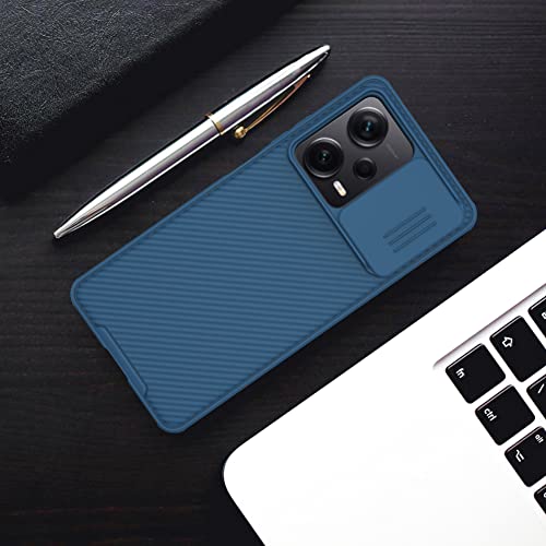 WVOZWWO for Xiaomi redmi Note 12 Pro Plus 5G Case, Nillkin Slim case Protective Cover with Camera Protector Hard PC TPU Ultra Thin Anti-Scratch Phone Case for Redmi Note 12 pro+ Plus 5G (Blue)