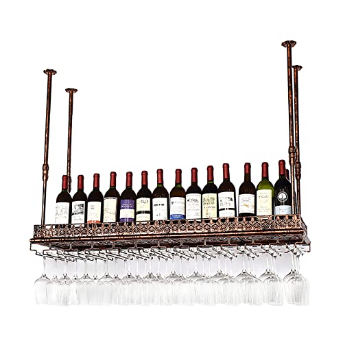 Support pour bouteilles de vin fixé au plafond en métal robuste - 2