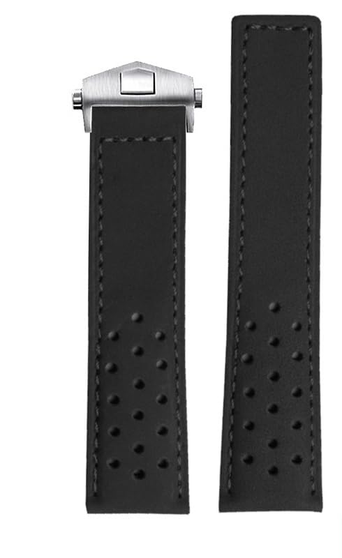 Gumowa opaska na nadgarstek pasuje do TAG Heuer Concept 300 gumowy pasek do zegarka, łuk, pasek 22 mm, męska opaska na nadgarstek (czarny sk)