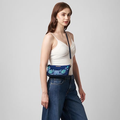 Image of Caprese Siji Tresna Small Sling Bag for Women | Kashida Embroidery Crossbody with Adjustable Strap & Secured Zip Closure | Stylish Handbag for Everyday Use, Travel & Special Occasions