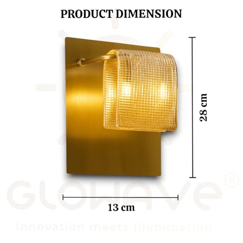 Image of Glowave Golden Acrylic Light Wall Lamp Lighting Sconce for Living Room Bedroom Bedside - Tricolour (White, Warm White, Natural White) (B9867 /1 A)