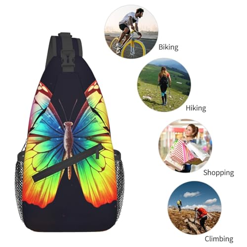 Mochila bandolera cruzada para hombre y mujer negra miniatura 6