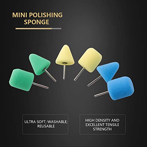 Image of Mini Buffing Polishing Pads, 30Pcs Mini Detail Polishing balls Use On Rotary Tools,Cordless electric drill, Small area Polisher Tool for Tight Area Detailing Polishing Waxing And Sealing Glaze -MNPC30