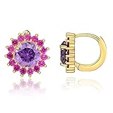 NEOSHOW Gold Huggie Hoop Earrings for Women Cubic Zirconia Small Hoop Earrings 14K Gold Plated Sterl