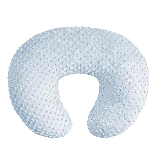 Image of iEvolve Minky Nursing Pillow Cover Breast Feeding Pillow Cover Slipcover U Shape for Baby Boy Girl,Cover Only(Babyblue)