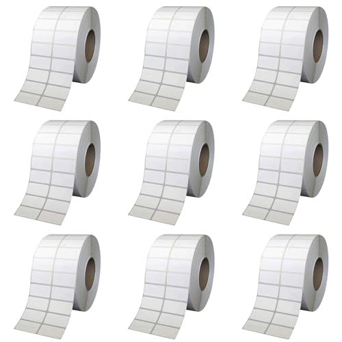 Image of BlackDreams Direct Thermal Label roll 38x25mm 2ups Without Gap 4000 /roll for All Barcode Printer(no Ribbon Required) (Pack of 9)