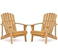 Oversized Outdoor Wooden Adirondack Chair with Pre-Assembled BackRest & SeatBoard, Patio Chair for Garden Lawn Backyard Deck Pool Beach Firepit