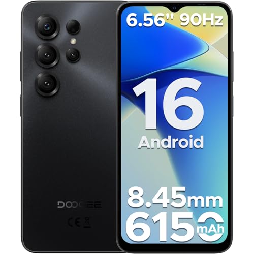 DOOGEE Note 56X Android 16 Smartphone Ohne Vertrag, 6150mAh Akku, Octa Core, 8,45mm Ultradünn+6.56\" HD+ 90Hz Handy Günstig, 8MP, 24GB+64GB/2TB TF, 4G Dual SIM Simlockfreie Handys, Face ID/GPS/OTG DOOGEE Note 56X Android 16 Smartphone Ohne Vertrag, 6150mAh Akku, Octa Core, 8,45mm Ultradünn+6.56\" HD+ 90Hz Handy Günstig, 8MP, 24GB+64GB/2TB TF, 4G Dual SIM Simlockfreie Handys, Face ID/GPS/OTG