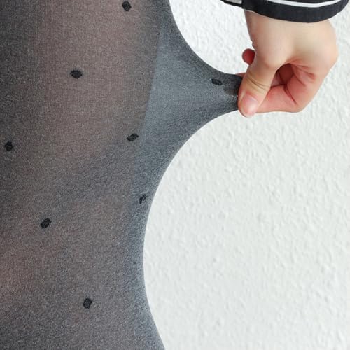 2 Pairs Premium Gray Opaque Polka Dot Patterned Tights for Women with Desgins Control Top Pantyhose Stockings2