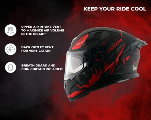 Image of Axor Apex Hunter D /V Dull Black Red Helmet-XL