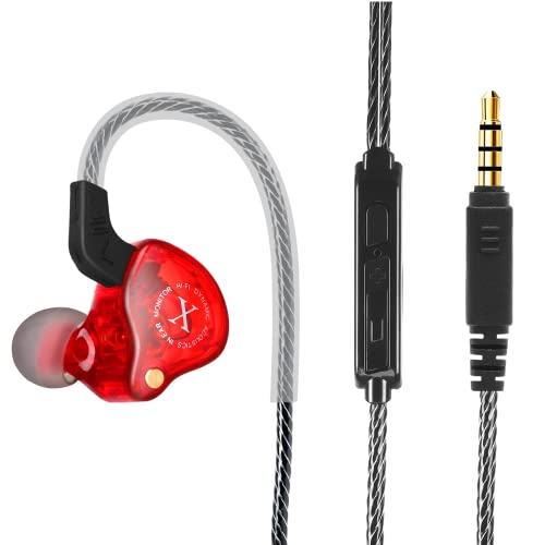 UrbanX iX2 Pro Dynamic Hybrid Dual Driver in Ear Musicians Earphones with Mic Tangle-Free Cable in-Ear Earbuds Headphones for LG K7 (2017)