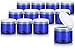 Cobalt PET Plastic (BPA Free) Refillable Low Profile Storage Empty Containers Jar with Clear Natural Flip Top Cap - 6 oz (12 pack)