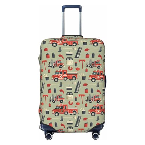 Luggage Cover - Fire Truck Elevator Tools Print Travel Suitcase Covers For Luggage, High Elasticity Suit Case Cover Protector Fits 18-32 Inch
