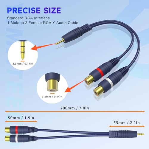 YIMATEECO 3.5mm to RCA Splitter Cable - Image 2