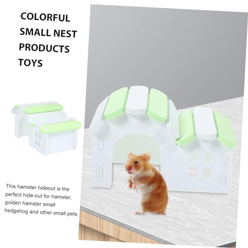 Beavorty Hamster Hideout Wooden House Small Animal Sleeping Nest Hut for Hamsters Guinea Pigs Hideaway 14.00X9.50X8.00cm - Image 4