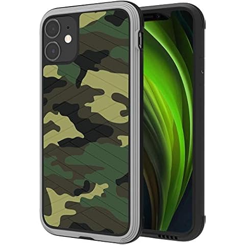 PTUONIU Compatible with iPhone 12 Case, Designed for iPhone 12 Pro Case, Heavy Duty Military Grade Protection Rugged Cell Phone Cases, Shockproof Drop Protection Cover for iPhone 12&12 Pro, Camo Green Cover