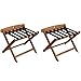 Portagli bagagli di upgrade 2 pack, speciali for gli ospiti e gli hotel, la valigia pieghevole del bagaglio del bagaglio, supporto del sacchetto di viaggio in legno massello, colore del teak, 27,5 × 1