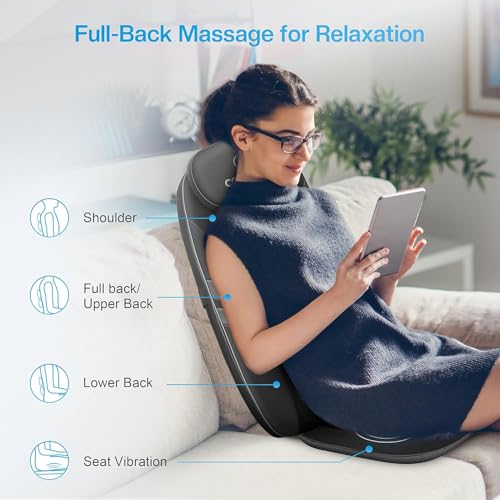 Image of COMFIER Back Massager for Back Pain,APP Control, Shiatsu Massage Chair Pad,Electric Chair Massagers with Heat,Seat Cushion for Office,Home,Ideal Gifts for Mom,Dad,Him,Her (Black (app control))