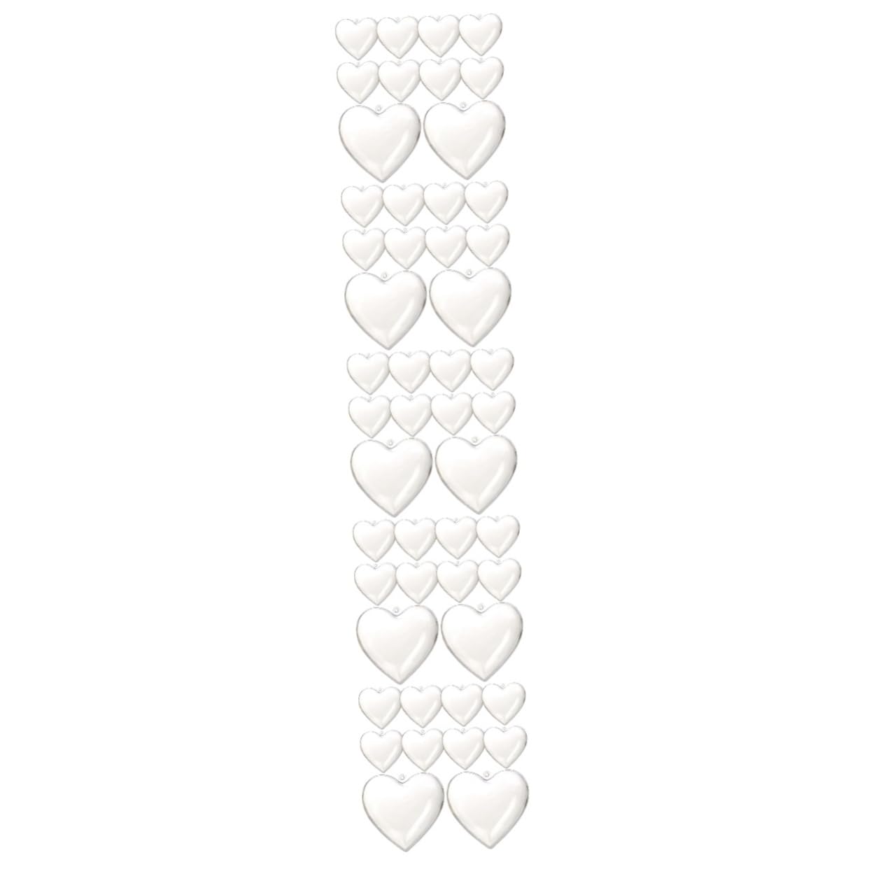 Ornements de coeur en plastique transparent solide pour remplacer les boules fragiles