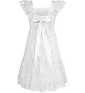 GRACE KARIN Girls Sequin Dress Flutter Sleeve A-Line Tie Back Sparkly Formal Party Dress for Girl...