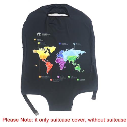 Image of MosaiRudo Thicker Luggage Cover Elastic Suitcase Cover Protector Fits 18-32 Inch Suitcase Travel Accessories, Abstract Map, L, Zipper Closurezipper Closurezipper Closurezipper Closurezipper Closure