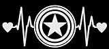 Captain America Heartbeat Marvel Vinyl Decal |White| Sticker 5.5 x 2.3 inch SSND1085
