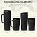 Kaitiaki 2pcs Silicone Boot for Owala SmoothSip Slider Coffee Tumbler 20oz 12oz, Anti-Slip Sleeve for Travel Coffee Mug, Protective Accessories for Owala BPA Free (Very Very Dark)