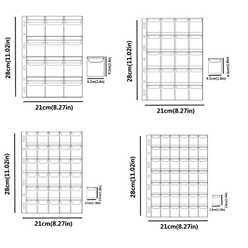 Uncle Paul BC01 Coin Storage Binder With Slipcase Set - Assorted 4 Sizes Pocket Pages, 12 Pages Collection Book, All In One 4-Ring Coin Album 9.6"X 11.8 Inch Bc01 Uncle Paul thumb #2