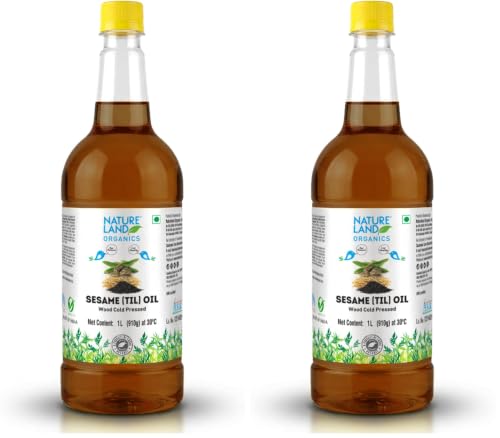 Image of Natureland Organics Sesame Oil 1 Ltr - Cold Pressed (Pack of 2)