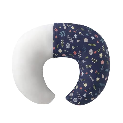 Image of ๐๐ข๐ฆ๐ ๐๐ฅ Nursing Pillow for Breastfeeding Newborn Baby | C-Shape Feeding Pillow with Removable Cotton Cover | Tummy Time, Propping & Sitting Support | Baby Feeding Pillow for Mother (BLUE-PLANT)