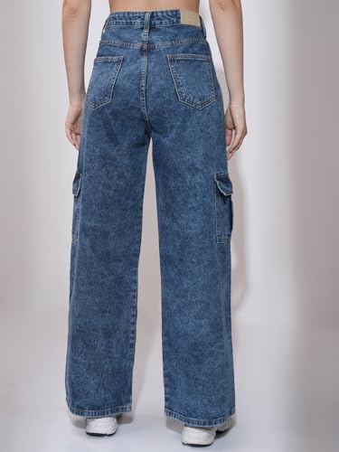 Image of Tokyo Talkies Women Cargo Jeans | Straight fit