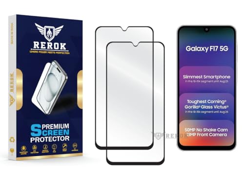 Image of Gorilla Tempered Glass Screen Protector Compatible with Samsung Galaxy F17 5G [Pack of 2] | Edge-to-Edge, Bubble-Free, Case Friendly, Easy Installation Kit