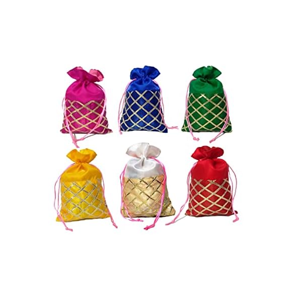 2DS Women's Gota Work Silk Potli Bags Set