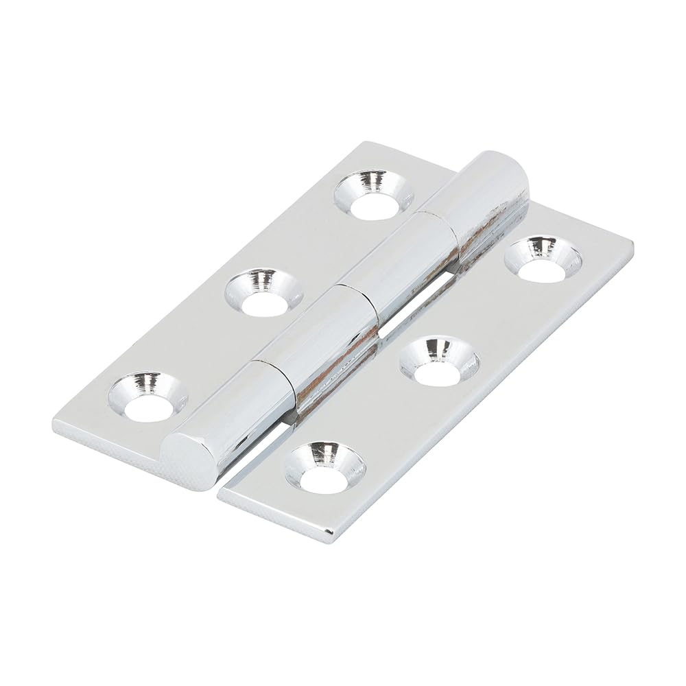 Timco - Solid Drawn Hinge - Solid Brass - Polished Chrome (Size 50 X 28-2 Pieces)