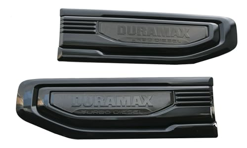Image of Pair Set Turbo Diesel Emblems Side Vent Logo Compatible with 2020-2025 Sierra 1500 Dura-max Turbo Diesel Badge Kit 86532091 (All Black)