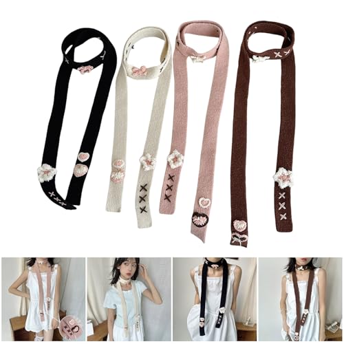 Long Scarf, Knit Scarf for Women, Long Skinny Belt Necktie Neck Scarf, Girls Photo Props, Long Neckerchief, Skinny Scarf Necktie2