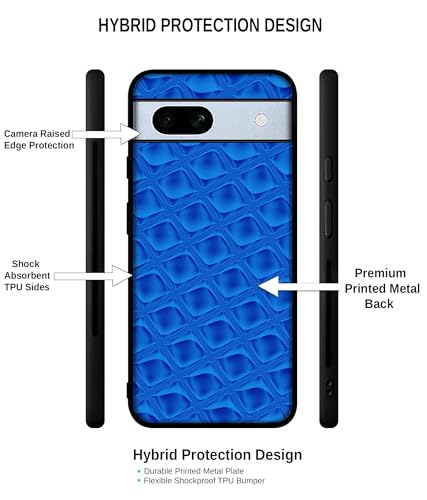 Image of Blue Diamond Design Premium 2D Printed Metal Back Case Cover for Google Pixel 7A 5G