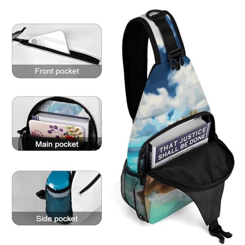 Sunflower Floral Sling Bag for Men Women - Adjustable Crossbody Chest Backpack, 15" Travel Hiking Fanny Pack4