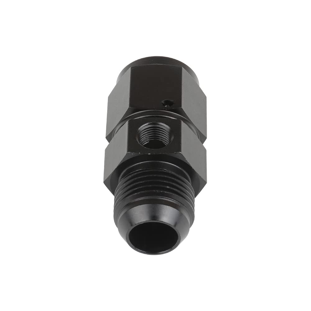 MASO Raccordo per decollo pressione carburante, in lega di alluminio nero, raccordo per decollo della pressione del carburante, AN6/AN8/AN10 maschio a -6/-8/-10 femmina con manometro/porta manometro