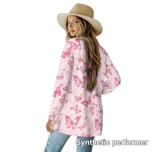 Image of Cardigan Sweaters for Women Long Sleeve Cardigan Soft Drape Open Front Fall Dusters V-Neck Jackets Dressy Loose Coat