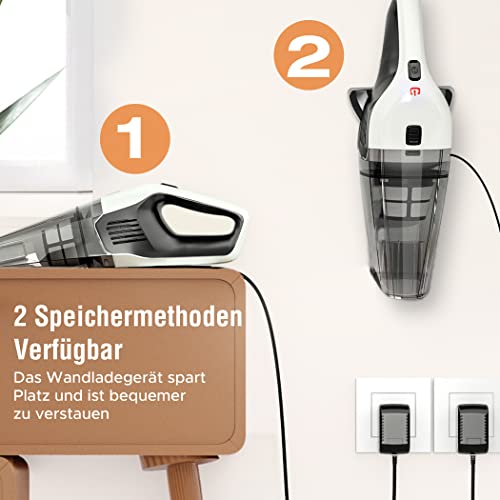 NeriMamts Handstofzuiger accu zonder zak, 2600 mAh tafelstofzuiger mini auto stofzuiger draadloze hand, dierenharen autostofzuiger voor thuis op de bank 30 min lange looptijd accuzuiger - Image 4